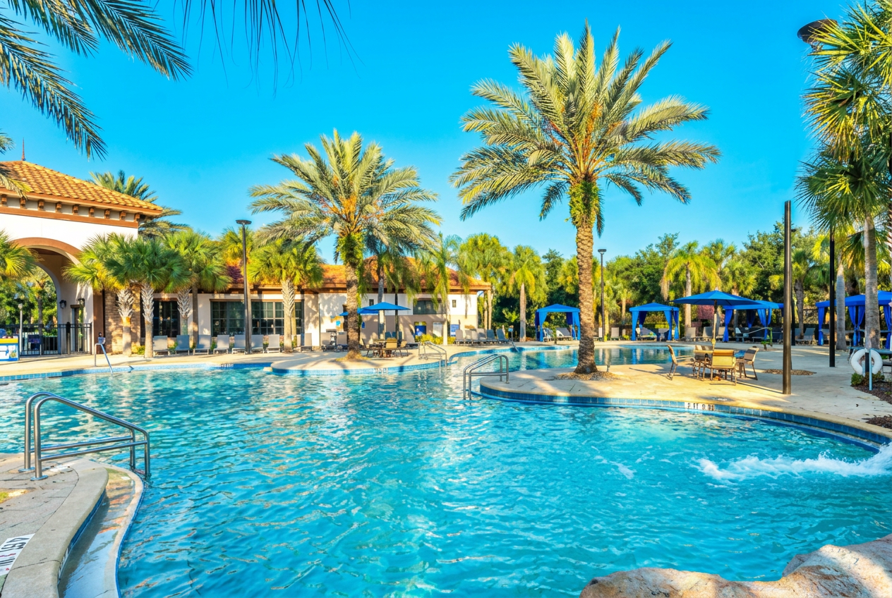 Resort pool area at the Orlando accommodations